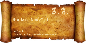 Bertus Noémi névjegykártya