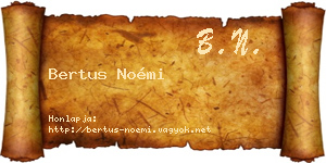 Bertus Noémi névjegykártya